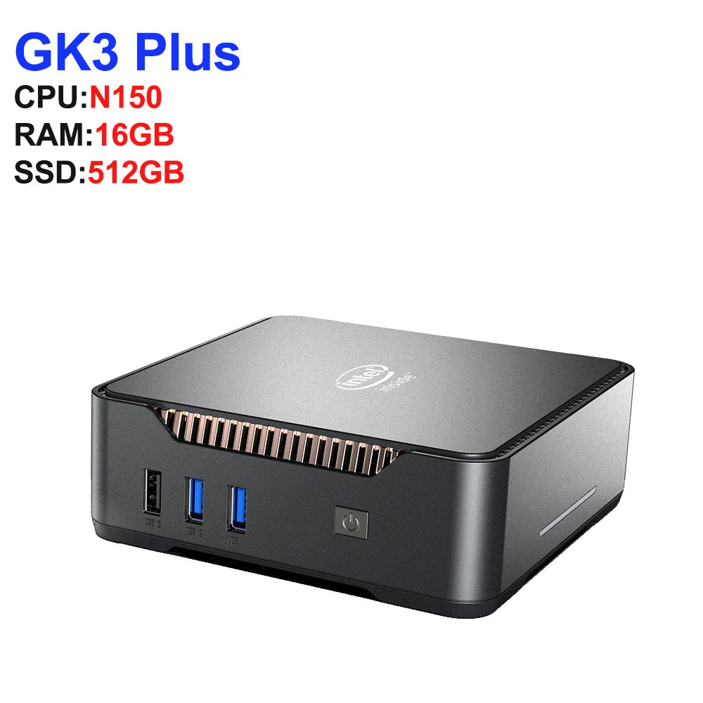 GK3V Mini PC DIY ordenador para juegos Intel Alder Lake N100/N95 8GB 16GB 1TB NVMe Windows 11 Pro 4K HD VGA Win 11