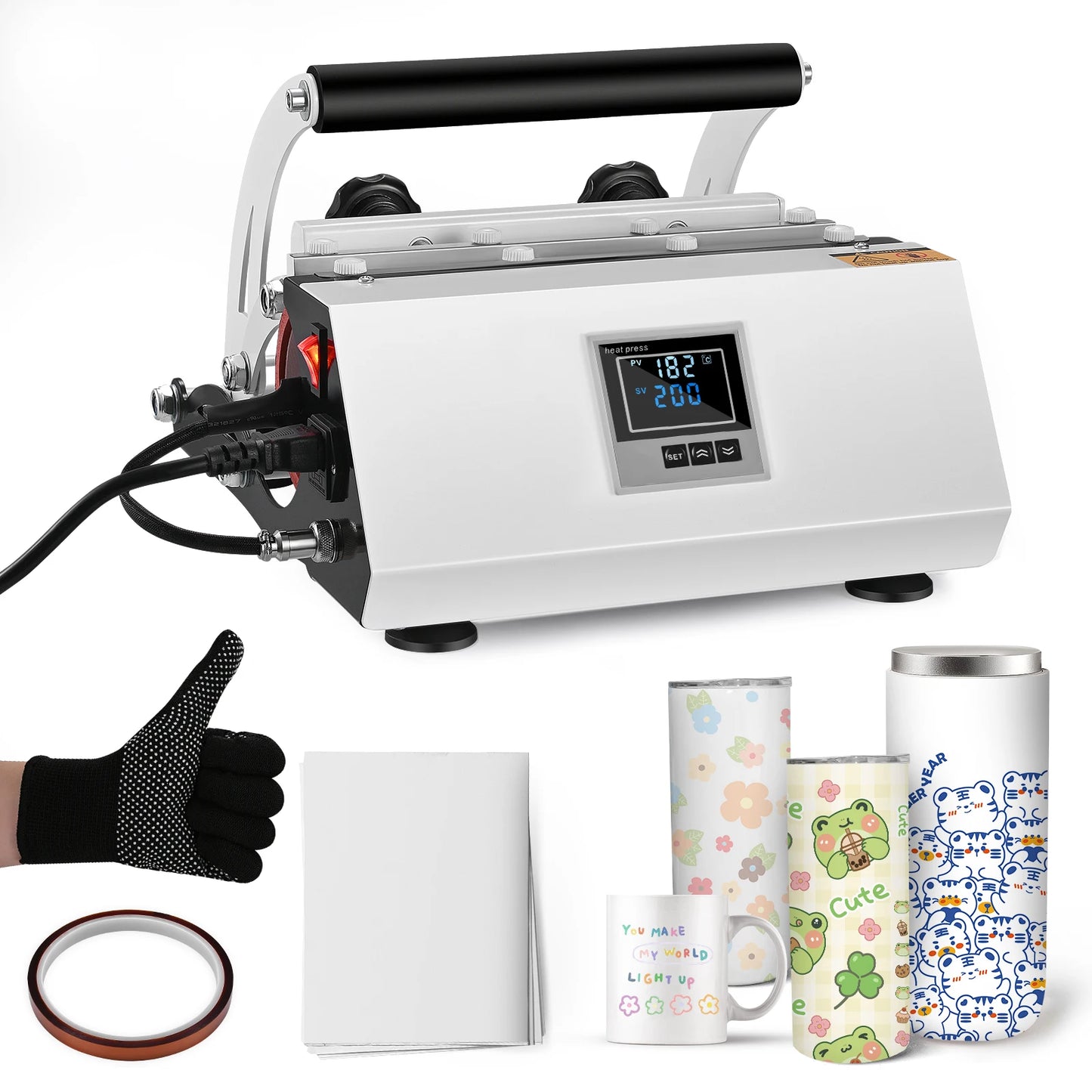 11-30Oz Cup Tumbler Heat Press Touchscreen DIY Gift Ceramic Mug Heat Presser Sublimation Transfer Auto Printing Machine