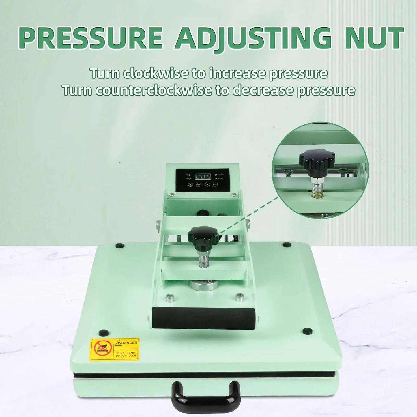 38x38cm Manual Heat Press Machine 1400W Household T-shirts Bags Heat Transfer Machine EU 220V