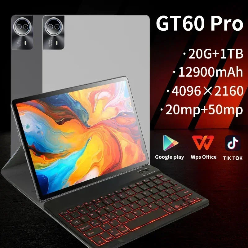 New Global Version GT60 Pad Pro Tablet 14 inch HD Original Tablet 5G Wifi Android 14.0PC Tablet 129000mAh Google Play