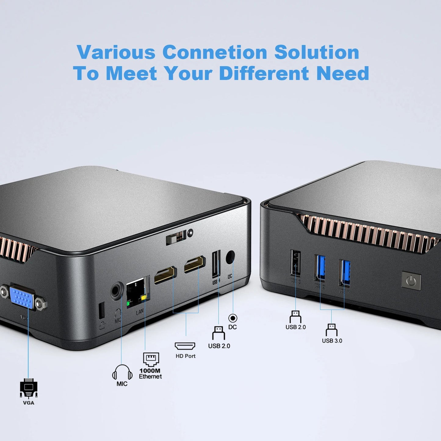 GK3V Mini PC DIY ordenador para juegos Intel Alder Lake N100/N95 8GB 16GB 1TB NVMe Windows 11 Pro 4K HD VGA Win 11